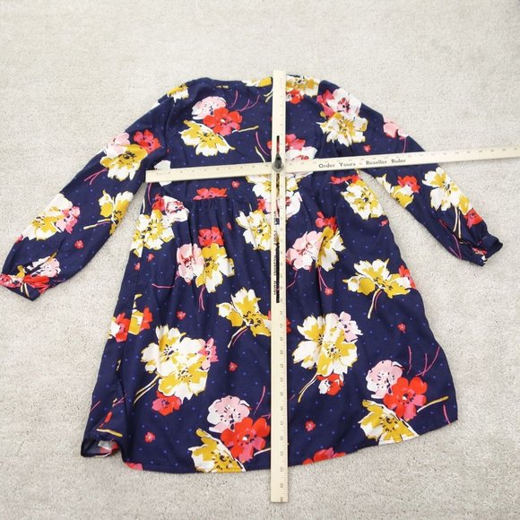 Old Navy Dress Womens Small Blue Floral Balloon Sleeve Pleated Front Lace Up - Picture 5 of 8